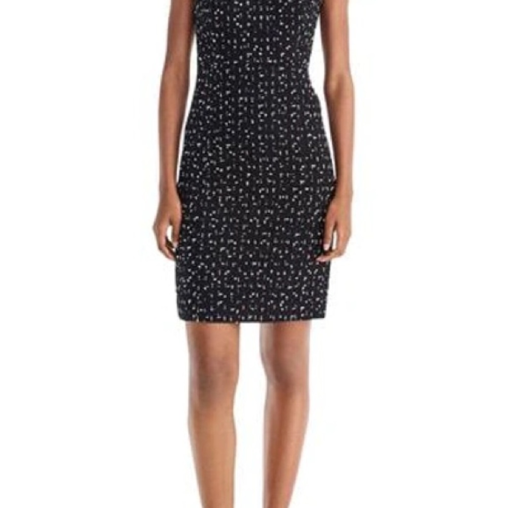 J. Crew Navy and White Sheath Mini Dress Scoop Neck Sleeveless